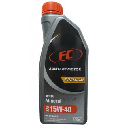 ACEITE DE MOTOR FC MASTERTECH API SN MINERAL SAE 15W40 1 QTR