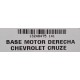 BASE MOTOR DERECHA CHEVROLET CRUZE 1.8