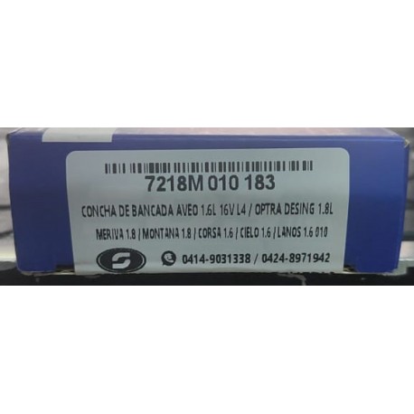 CONCHA DE BANCADA AVEO 1.6L 16V L4 / OPTRA DESING 1.8L 010